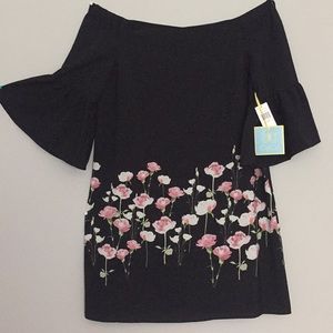 Evelyn Floral off-the-shoulder dress